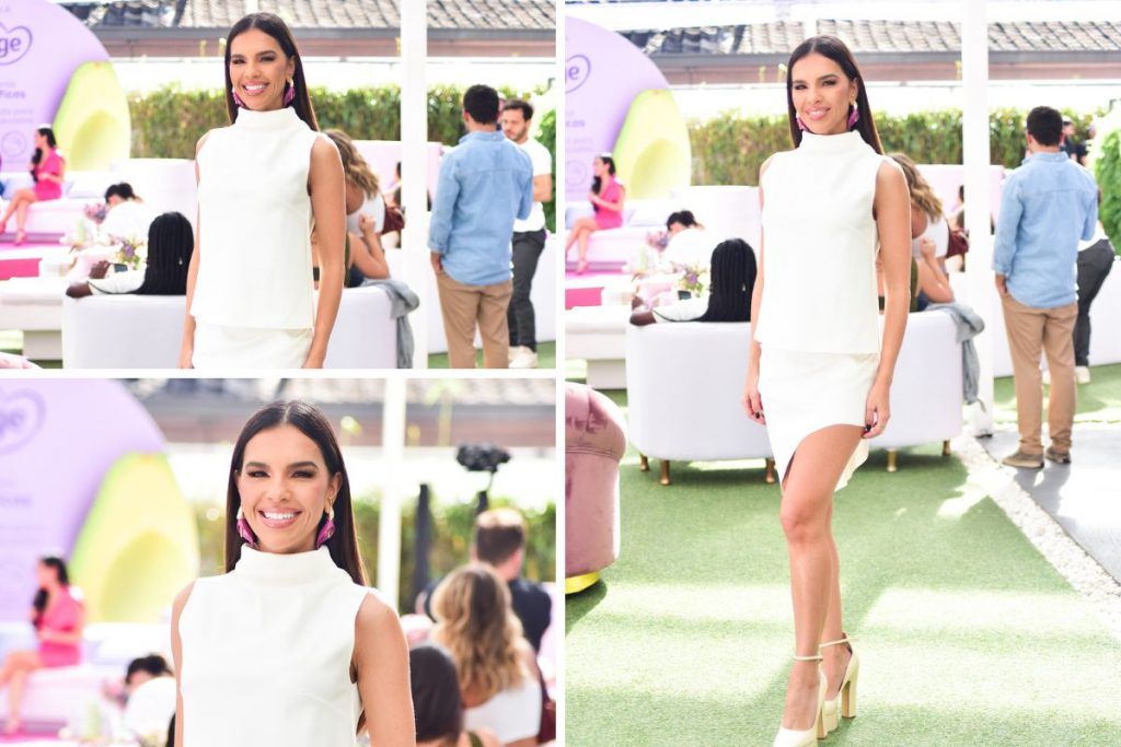 Mariana Rios deixa as pernas à mostra em evento de beleza